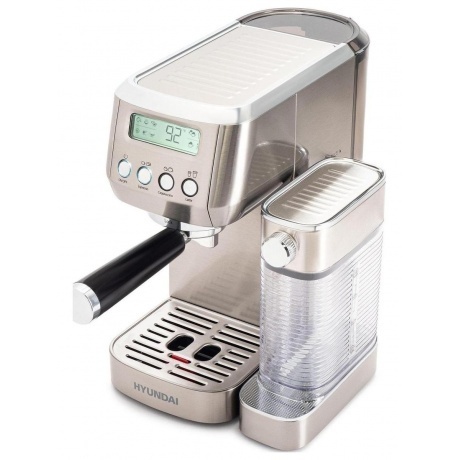 Кофеварка рожковая Hyundai HEM-9999 1350Вт серебристый - фото 4