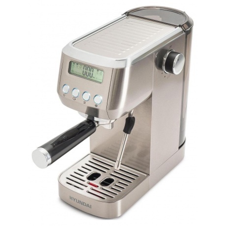 Кофеварка рожковая Hyundai HEM-9990 1350Вт серебристый - фото 3