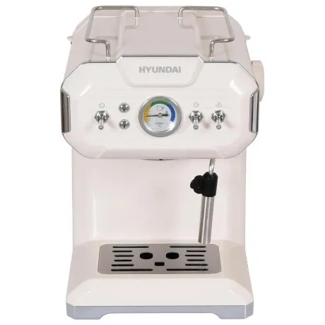 Кофеварка рожковая Hyundai HEM-5300 850Вт бежевый/серебристый