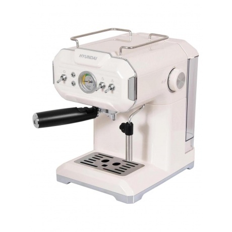 Кофеварка рожковая Hyundai HEM-5300 850Вт бежевый/серебристый - фото 2