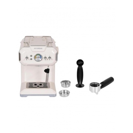 Кофеварка рожковая Hyundai HEM-5300 850Вт бежевый/серебристый - фото 15