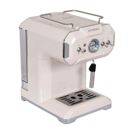 Кофеварка рожковая Hyundai HEM-5300 850Вт бежевый/серебристый - фото 3