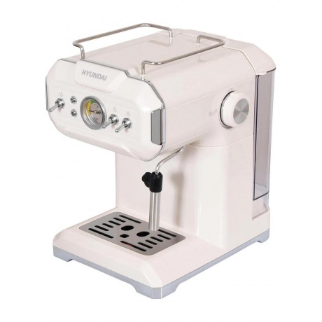 Кофеварка рожковая Hyundai HEM-5300 850Вт бежевый/серебристый - фото 4