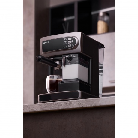 Кофеварка рожковая Vitek VT-1517 SR 1238Вт серый - фото 16