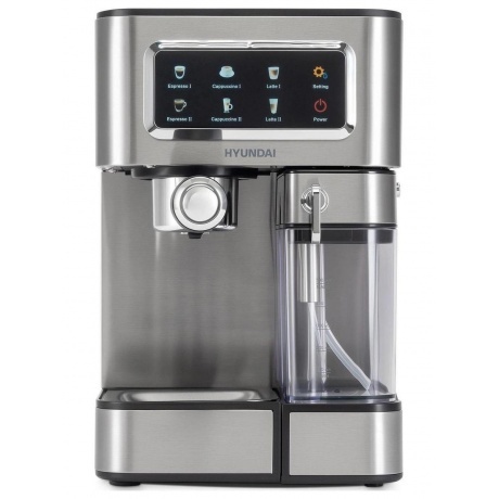 Кофеварка рожковая Hyundai HEM-5306 1350Вт серебристый/черный - фото 2