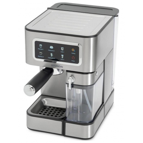 Кофеварка рожковая Hyundai HEM-5306 1350Вт серебристый/черный - фото 4