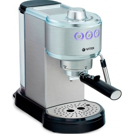 Кофеварка рожковая Vitek VT-1515 1350Вт серебристый - фото 1