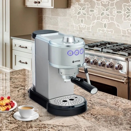 Кофеварка рожковая Vitek VT-1515 1350Вт серебристый - фото 16