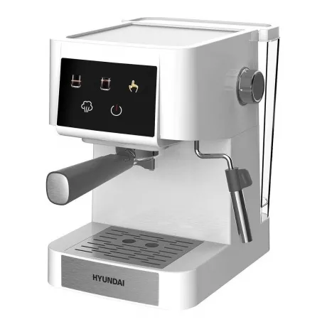 Кофеварка рожковая Hyundai HEM-3203 1000Вт белый/серебристый