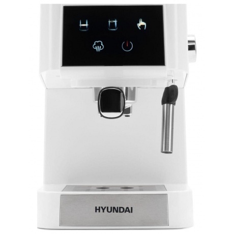Кофеварка рожковая Hyundai HEM-3203 1000Вт белый/серебристый - фото 2