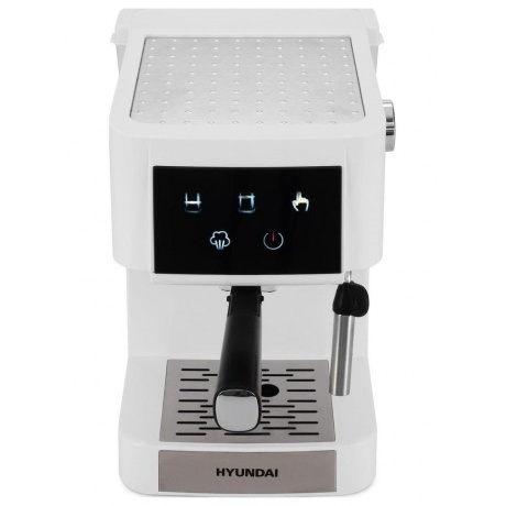 Кофеварка рожковая Hyundai HEM-3203 1000Вт белый/серебристый - фото 3
