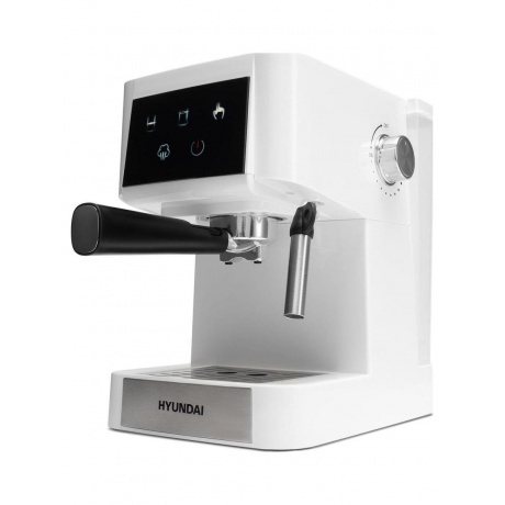 Кофеварка рожковая Hyundai HEM-3203 1000Вт белый/серебристый - фото 4