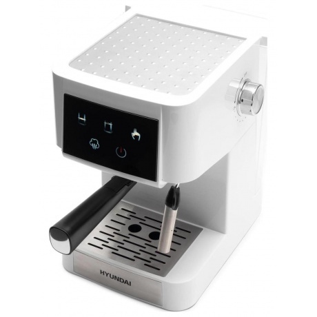 Кофеварка рожковая Hyundai HEM-3203 1000Вт белый/серебристый - фото 5