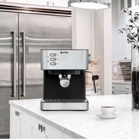 Кофеварка рожковая Vitek VT-1504 1050Вт нержавеющая сталь - фото 7