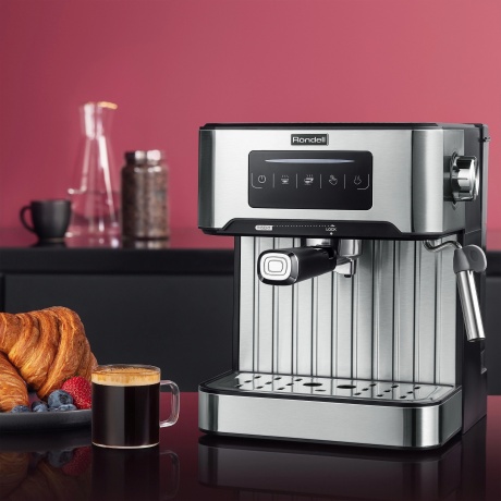 Кофеварка рожковая Rondell RDE-1106 850Вт серебристый - фото 5