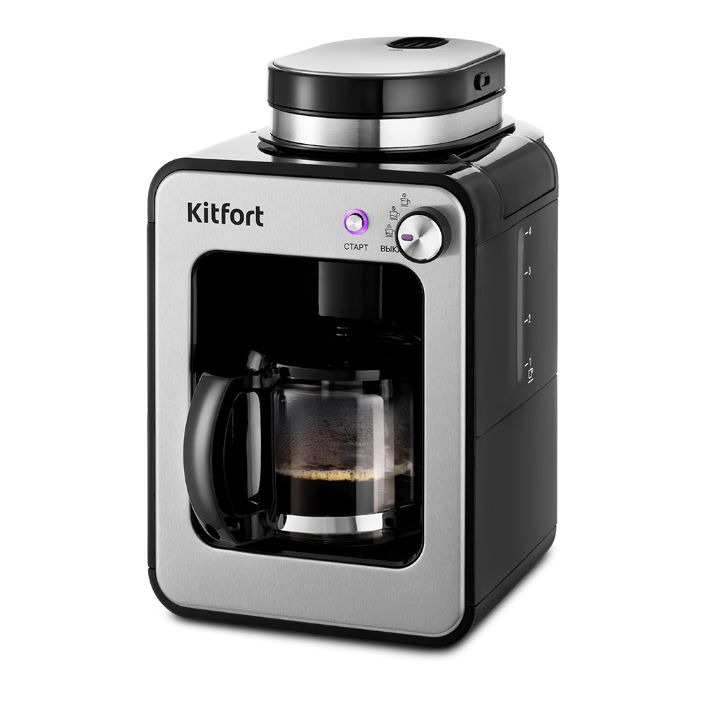 Кофеварка капельная Kitfort КТ-777 электрическая кофемолка sokany sk 3018 мощность 180вт вкусный и ароматный кофе 75g бежевый