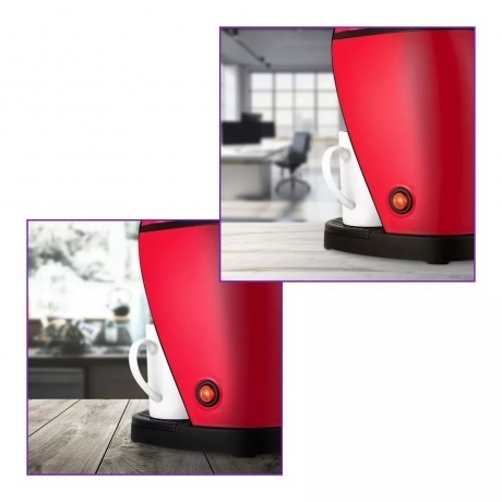 Кофеварка капельная Kitfort КТ-7188-1 черно-малиновый - фото 2