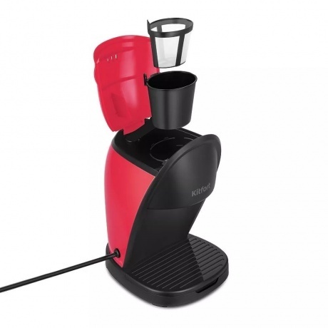 Кофеварка капельная Kitfort КТ-7188-1 черно-малиновый - фото 5