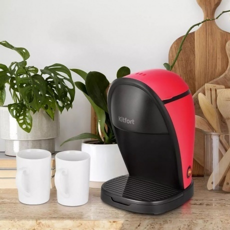 Кофеварка капельная Kitfort КТ-7188-1 черно-малиновый - фото 6