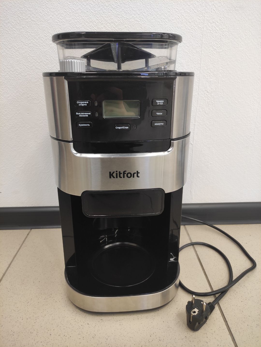 Кофеварка капельная Kitfort KT-720, встроенная кофемолка.  хорошее состояние - фото 2