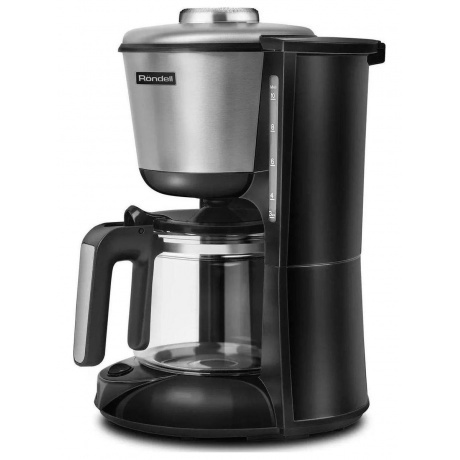 Кофеварка капельная Rondell 1100-RE-01 1000Вт серебристый/черный - фото 2