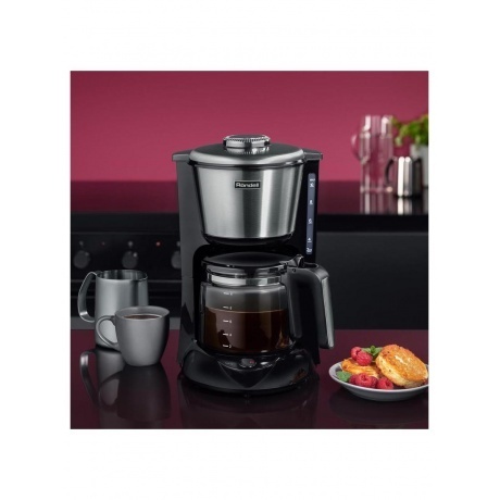 Кофеварка капельная Rondell 1100-RE-01 1000Вт серебристый/черный - фото 5