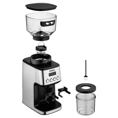 Кофемолка Kitfort КТ-790 180Вт нержавеющая сталь/черный - фото 6