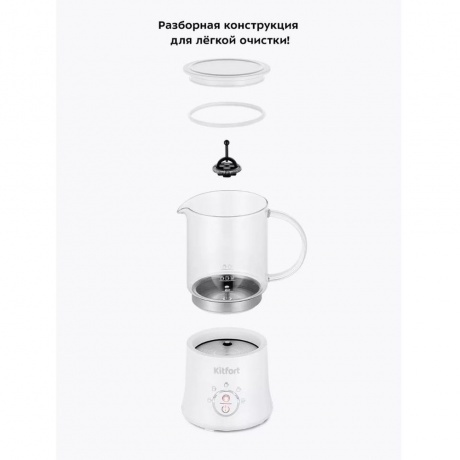 Капучинатор Kitfort КТ-7199-2 белый - фото 24