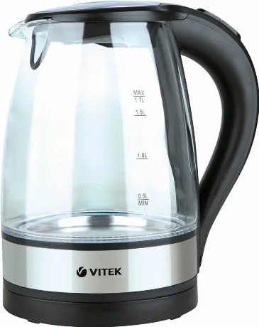 Чайник электрический Vitek VT-7008 1.7л. 2200Вт прозрачный (стек...