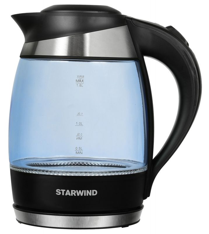Чайник электрический Starwind SKG2218 голубой/черный - фото 1