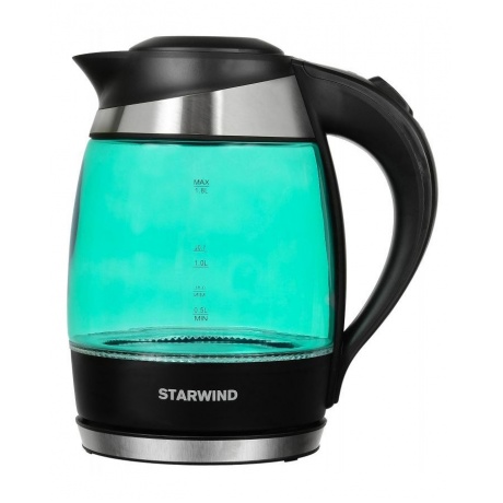 Чайник электрический StarWind SKG2219, 2200Вт, бирюзовый и черный - фото 1
