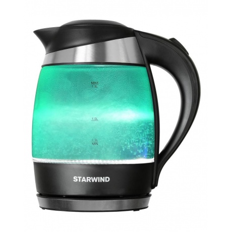Чайник электрический StarWind SKG2219, 2200Вт, бирюзовый и черный - фото 4