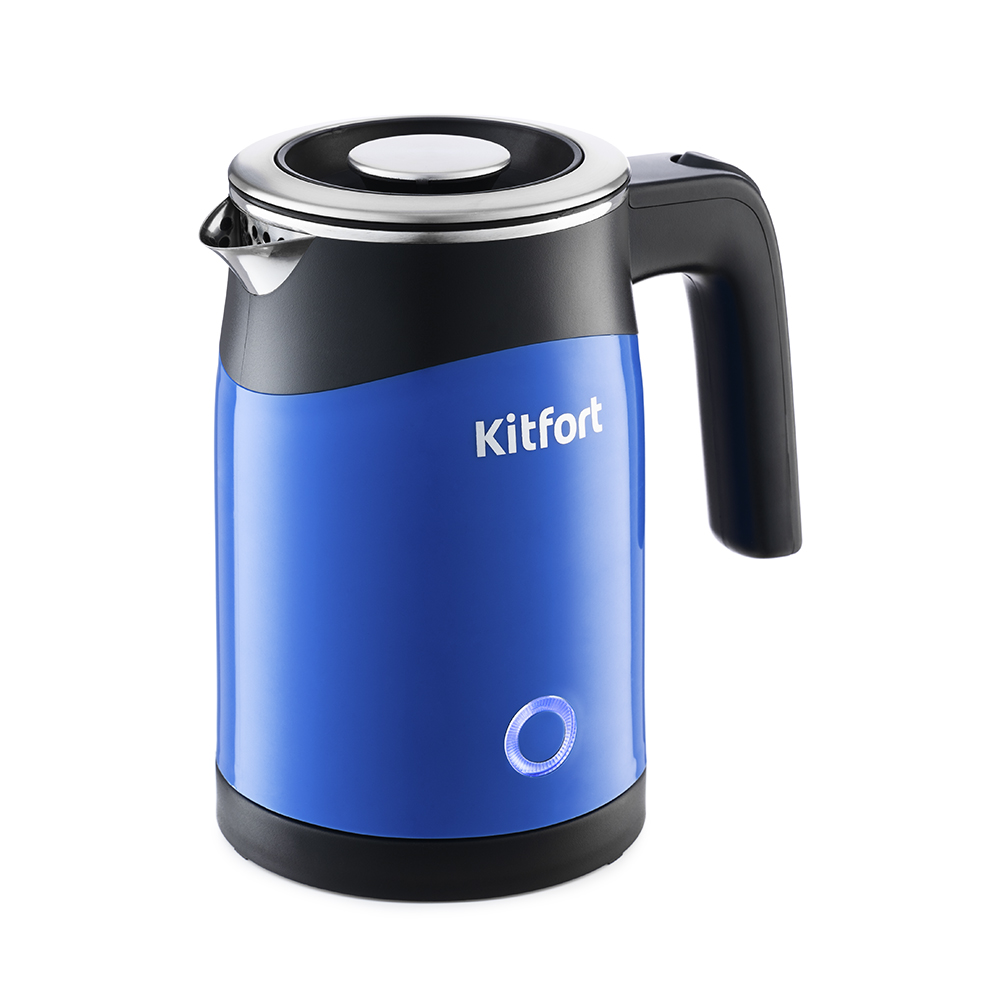 Чайник электрический Kitfort КТ-639-2 синий чайник электрический kitfort кт 639 2 металл 0 6 л 1150 вт чёрно синий