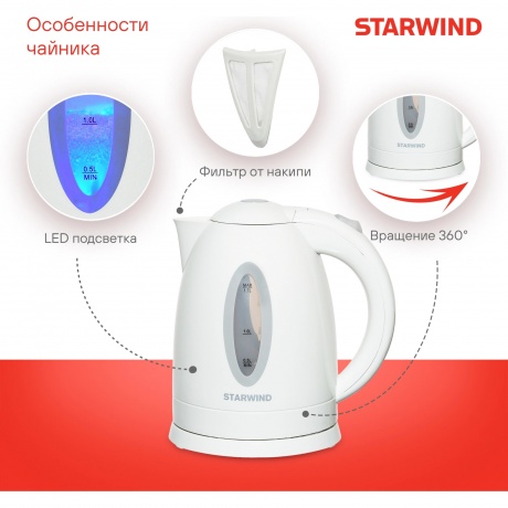 Чайник электрический StarWind SKP2211 - фото 8