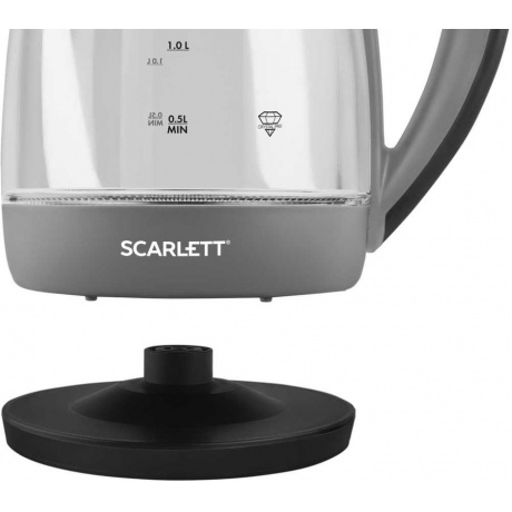 Чайник электрический Scarlett SC-EK27G50 1.7л. 2200Вт черный (корпус: стекло) - фото 3