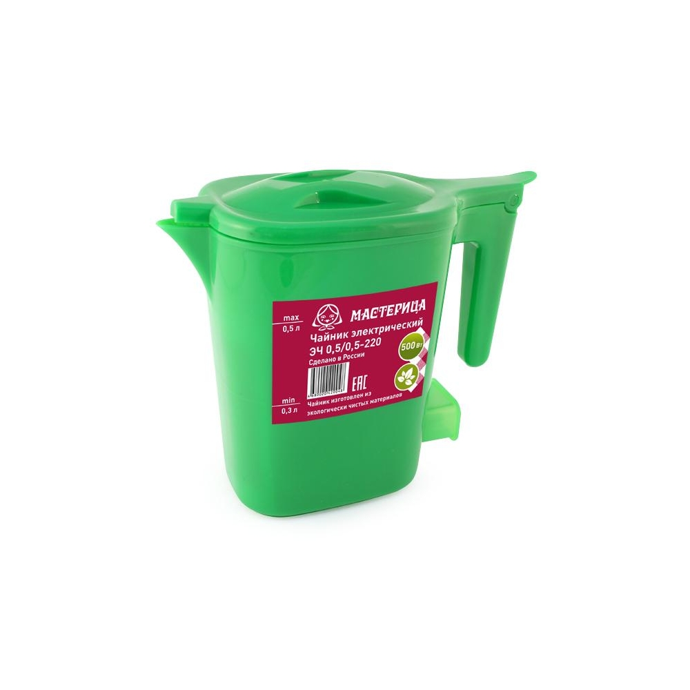 Чайник электрический Мастерица ЭЧ 0.5/0.5-220З Green чайник электрический мастерица эч 1 0 0 8 220з 1л пластик зеленый