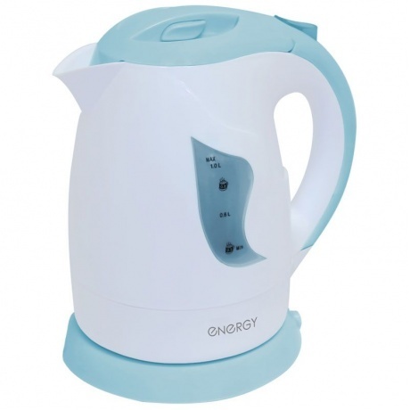 Чайник электрический Energy E-209 (1 л диск) бело-голубой