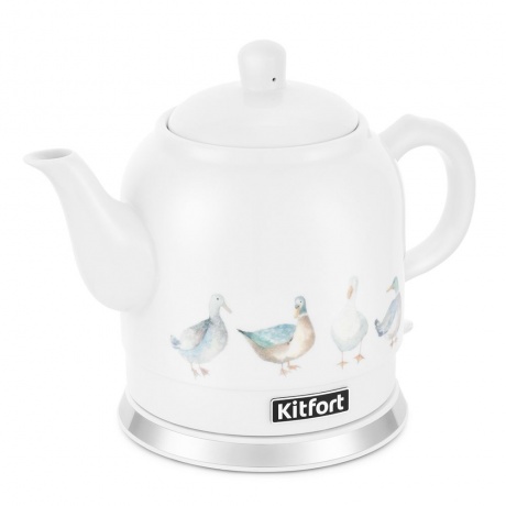 Чайник Kitfort КТ-691-2 белый с рисунком - фото 1