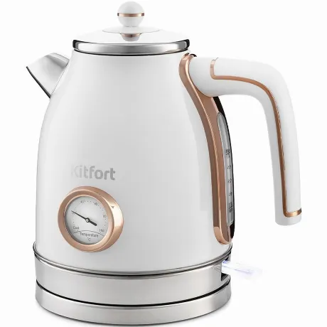 Чайник электрический Kitfort КТ-6102-3 белый с золотом