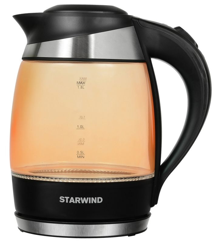 Чайник электрический Starwind SKG2212 оранжевый/черный - фото 1