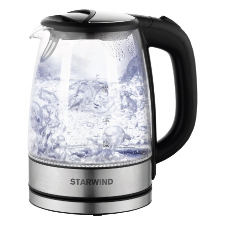 Чайник электрический Starwind SKG5210 черный/серебристый - фото 1