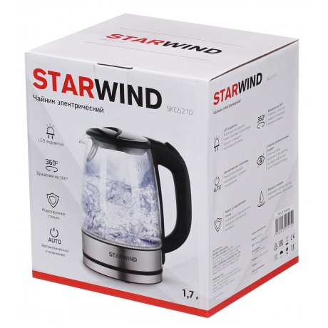 Чайник электрический Starwind SKG5210 черный/серебристый - фото 7