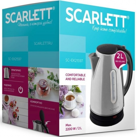 Чайник Scarlett SC-EK21S97 черный с серым - фото 2