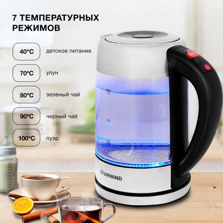 Чайник электрический Starwind SKG5213 черный/серебристый - фото 10