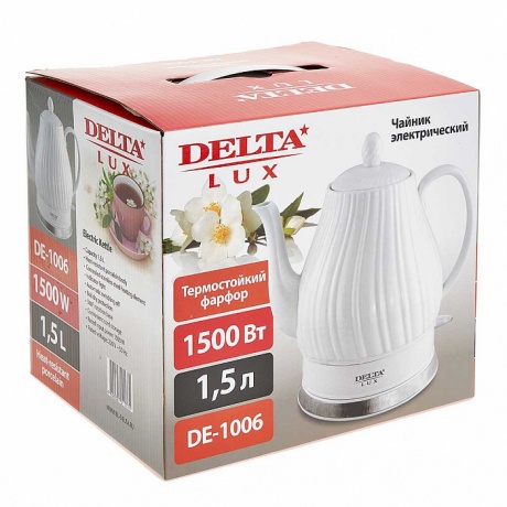Чайник электрический Delta Lux DE-1006 White - фото 2