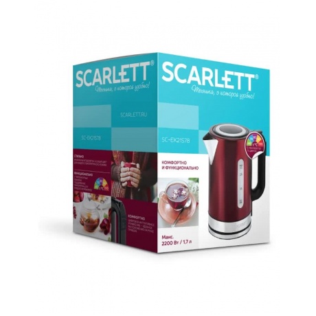 Чайник электрический Scarlett SC-EK21S78 бордо - фото 5