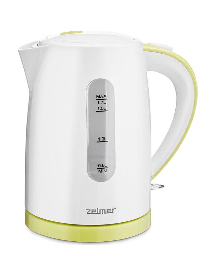 Чайник электрический Zelmer ZCK7616L WHITE/LIME чайник zelmer zck8026 2200вт 1 7л стекло контроль температуры