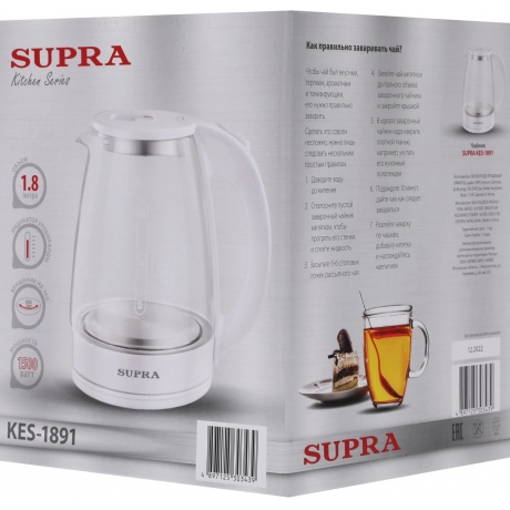 Чайник электрический Supra KES-1891 1.8л. 1500Вт белый - фото 11