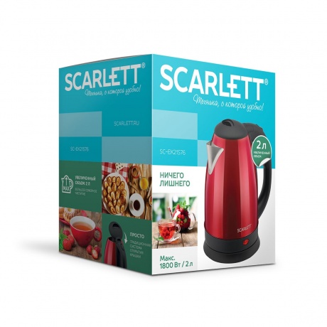 Чайник электрический Scarlett SC-EK21S76 2л. 1800Вт красный - фото 6