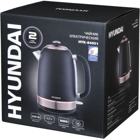 Чайник электрический Hyundai HYK-S4501 черный/бронзовый - фото 10
